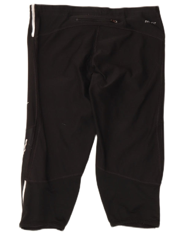 Leggings capri Nike Dri Fit pentru femei UK 12 Medium Black Colorblock Poliester