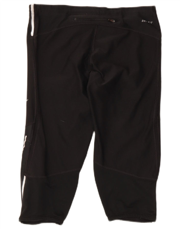 Leggings Nike Dri Fit Capri da donna UK 12 poliestere color block medio nero