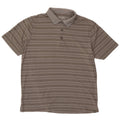 EDDIE BAUER Mens Polo Shirt Medium Grey Striped Cotton