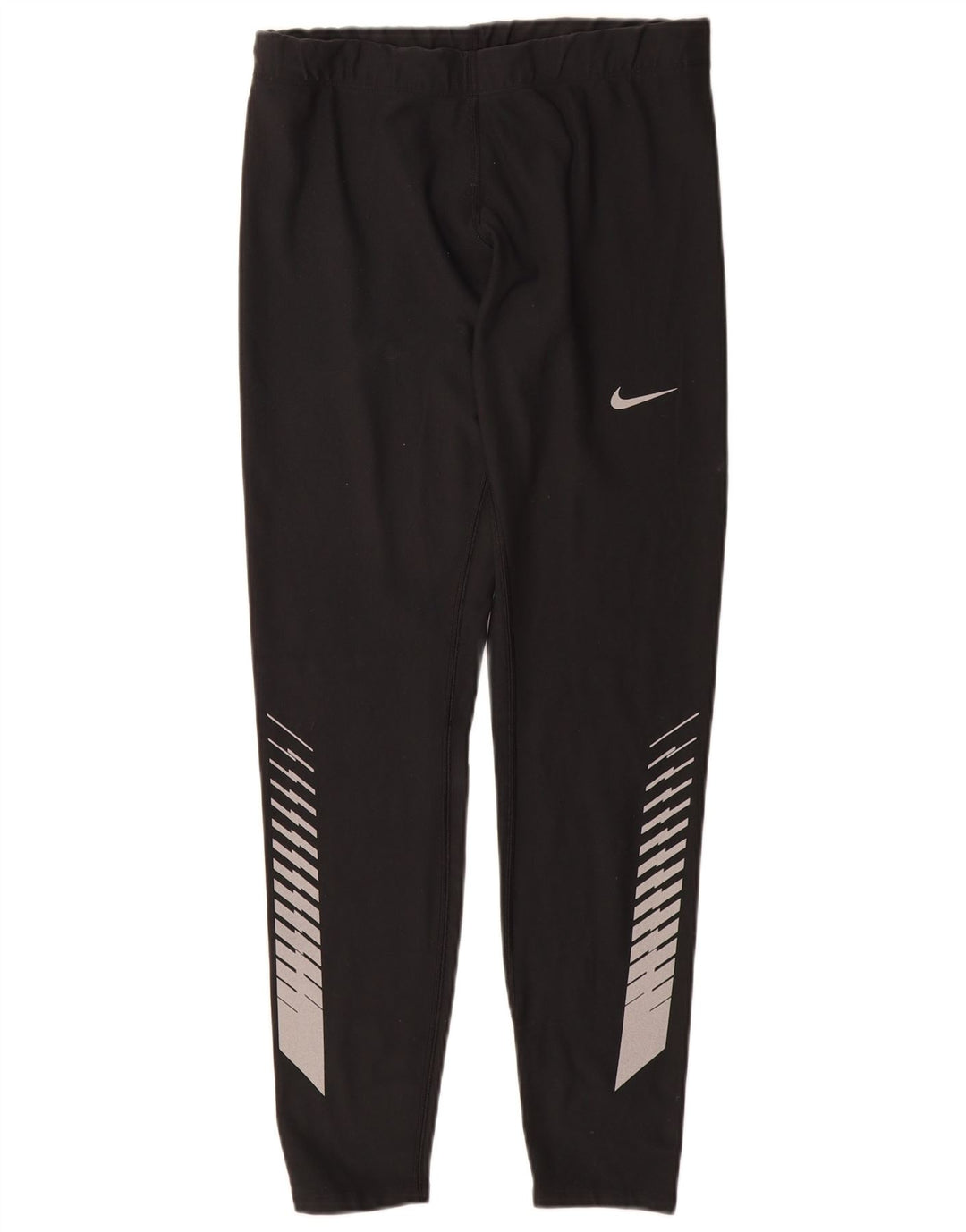 NIKE Womens Dri Fit Graphic Leggings UK 12 Medium  Black