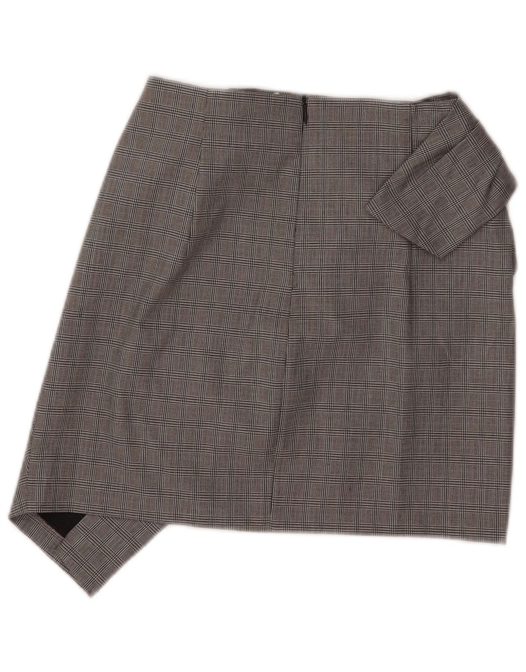 Mini gonna asimmetrica da donna Zara XS W26 in poliammide a quadri grigi