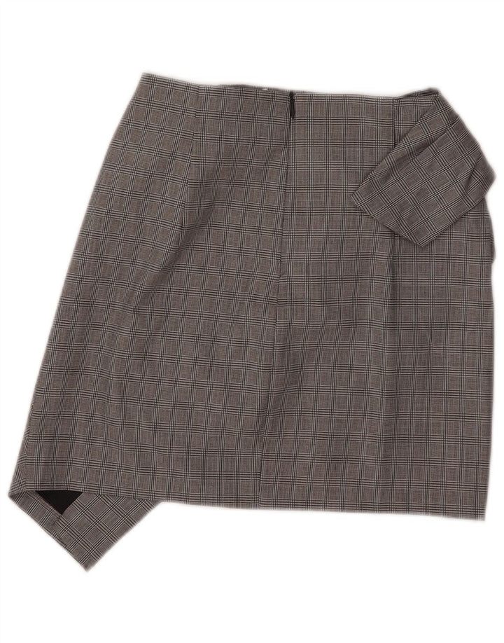 Mini gonna asimmetrica da donna Zara XS W26 in poliammide a quadri grigi