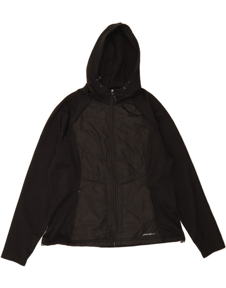 EDDIE BAUER Womens Zip Hoodie Sweater UK 20 2XL Black Polyester Vintage Eddie Bauer and Second-Hand Eddie Bauer from Messina Hembry 