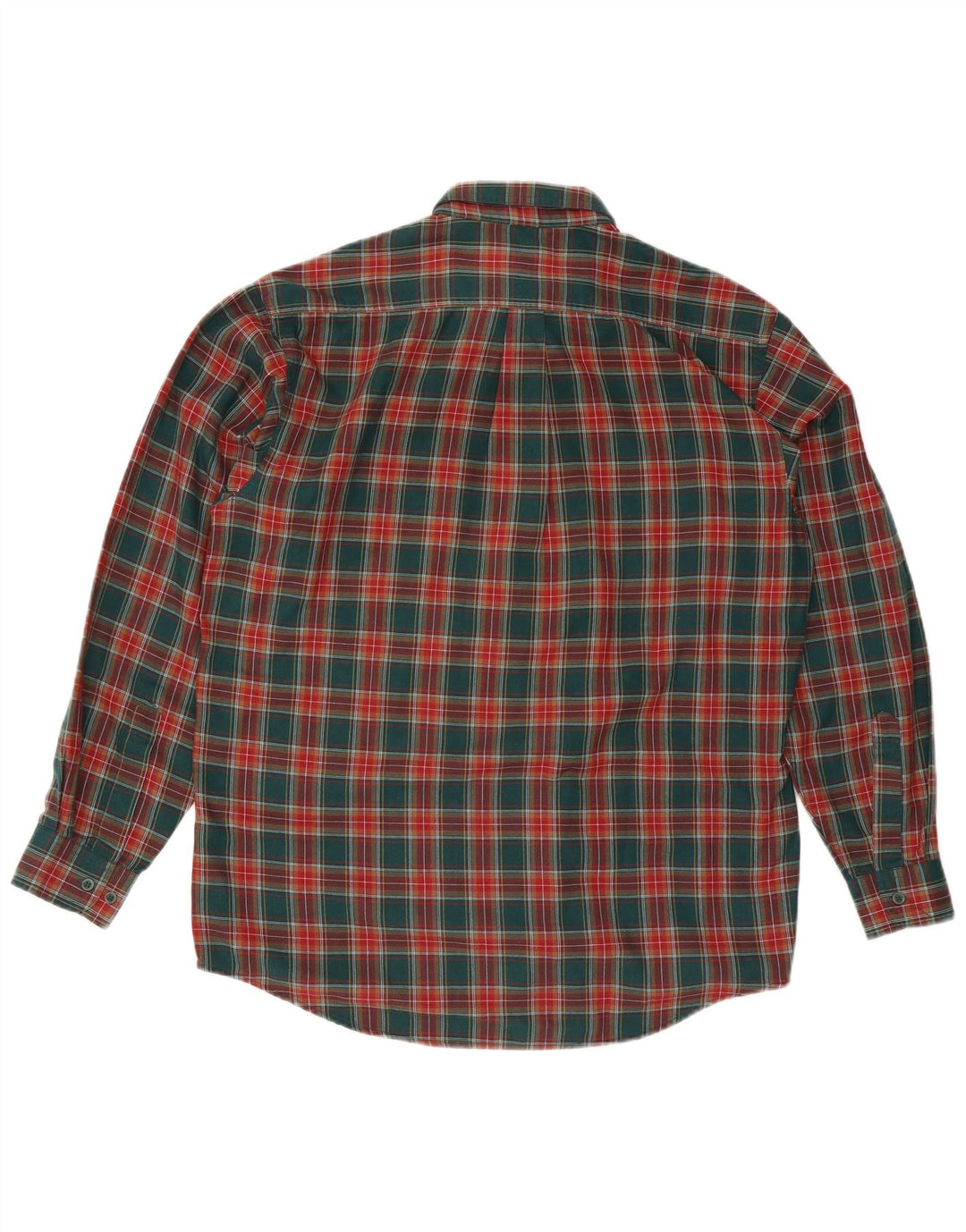 Antartex Mens Flannel Shirt Size 16 1/2 Large Green Check Polyester