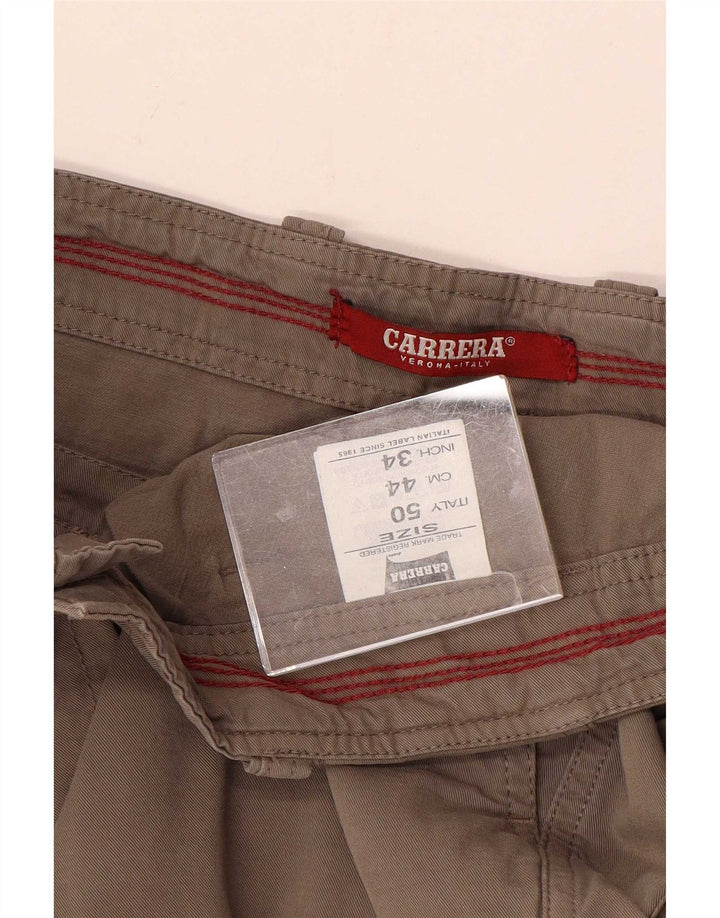 Carrera Mens Cargo Shorts W34 Large Grey Cotton
