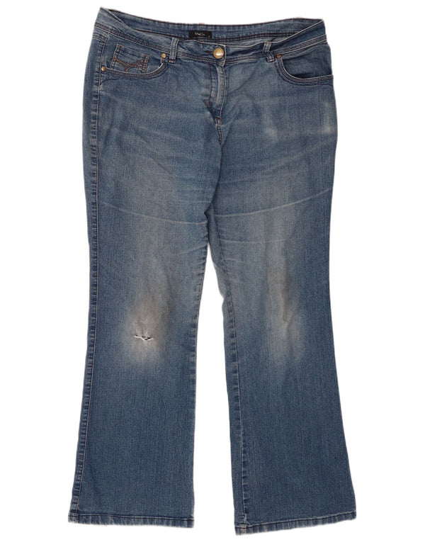 Jeans Bootcut invecchiati da donna M&Co UK 16 Large W38 L31 Cotone blu