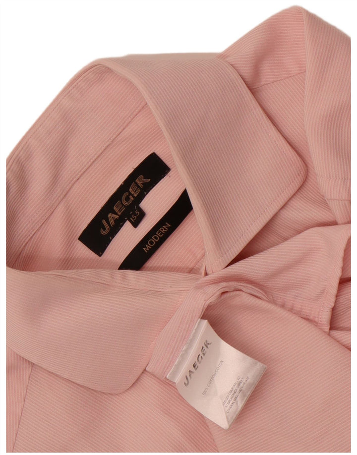 Camicia moderna da uomo Jaeger taglia 15 1/2 cotone gessato rosa medio