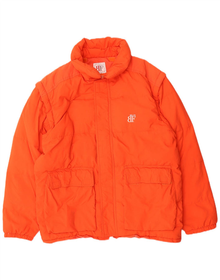 Belfe Mens Padded Jacket UK 42 XL Orange Polyamide