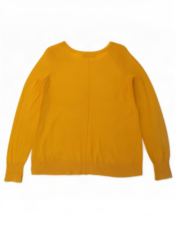 Zara Womens Boat Neck Jumper Sweater UK 10 Small Yellow Viscose