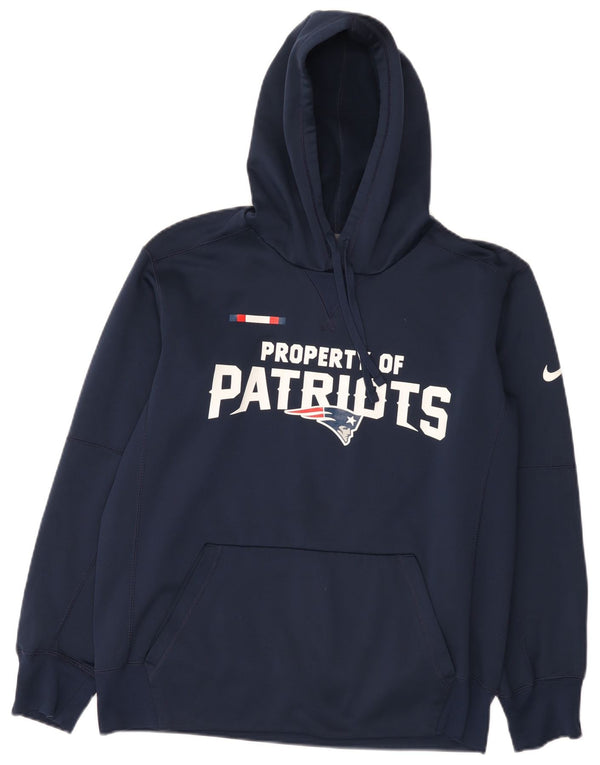 Nike Mens New England Patriots Graphic Hoodie Jumper Medium Navy Blue