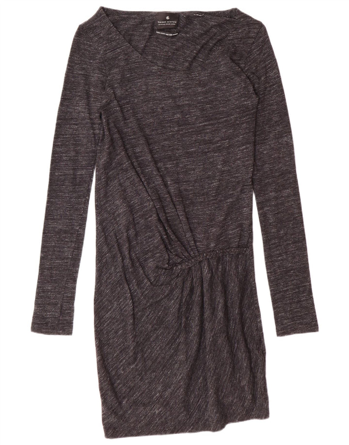 MAISON SCOTCH Rochie de bază cu mânecă lungă pentru femei UK 10 Small Gri