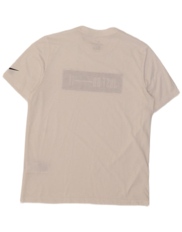 Nike Mens Dri Fit Graphic T-Shirt Top Medium White Cotton