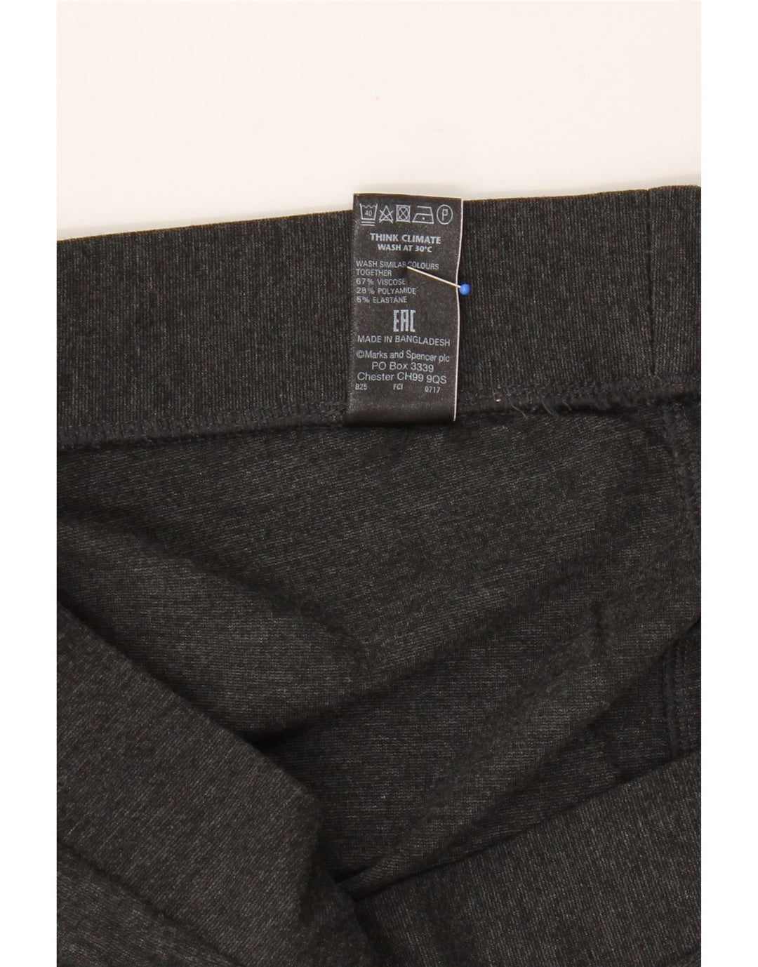 Marks & Spencer Womens Crop Leggings UK 12 Medium  Grey Viscose