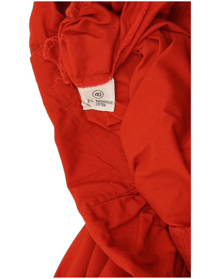 Vintage Womens Oversized Bomber Jacket EU 40 Medium Red Cotton