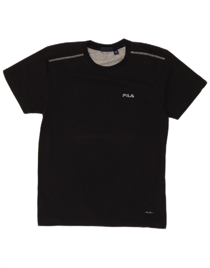 Fila Mens T-Shirt Top Medium Black Cotton