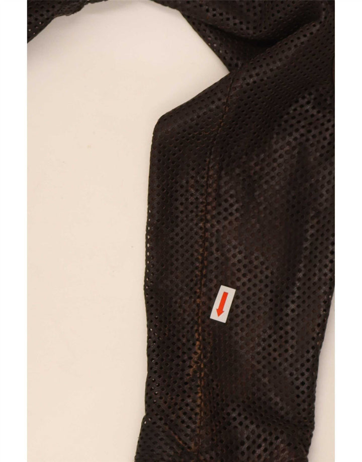 Eighth Sin Womens Leather Biker Jacket UK 10 Small Brown