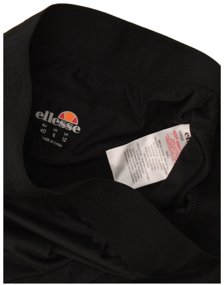 Ellesse Damen Capri-Leggings UK 12 Medium Schwarz Polyester