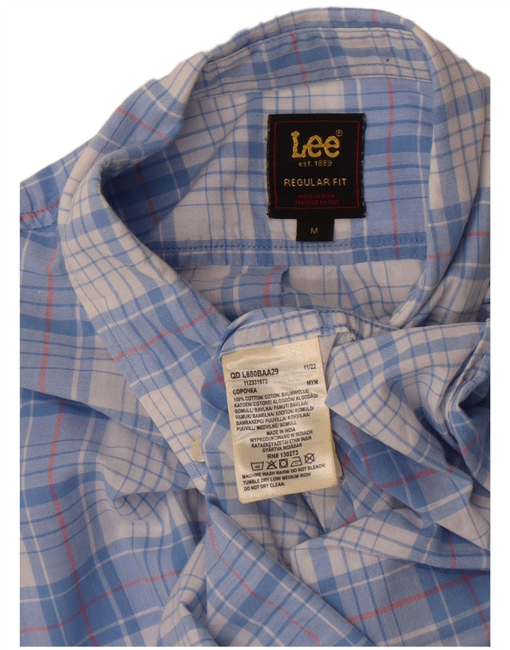 Lee Herre Regular Fit skjorte medium blå ternet bomuld