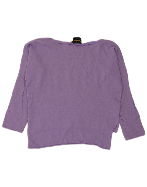 Refrigiwear Maglione da donna oversize con scollo a barca UK 10 piccolo viola