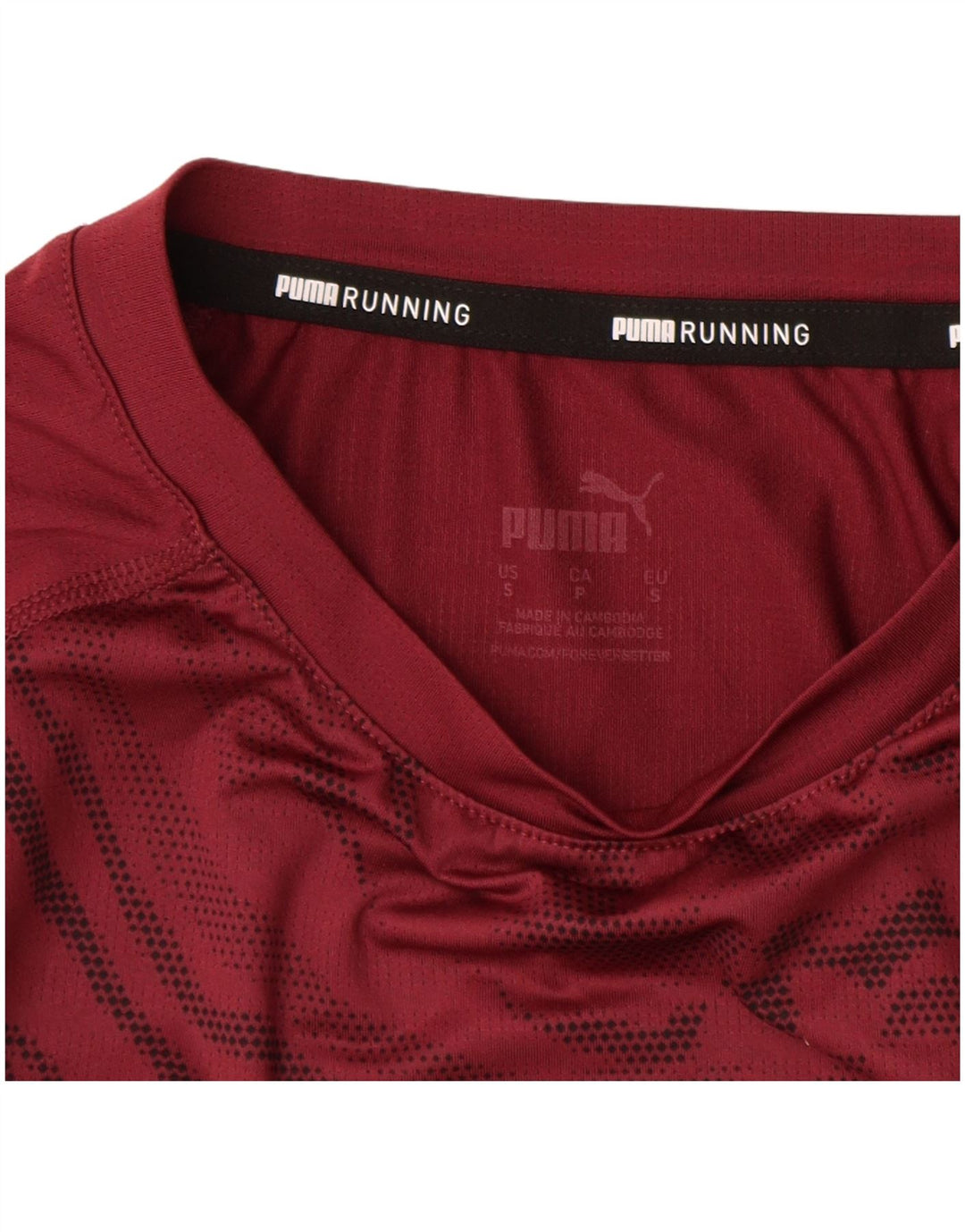 PUMA T-shirt med abstrakt mønster til mænd, lille Bourgogne