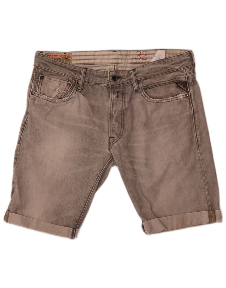 Replay Pantaloncini di jeans Lenrick da donna W32 Cotone grigio medio