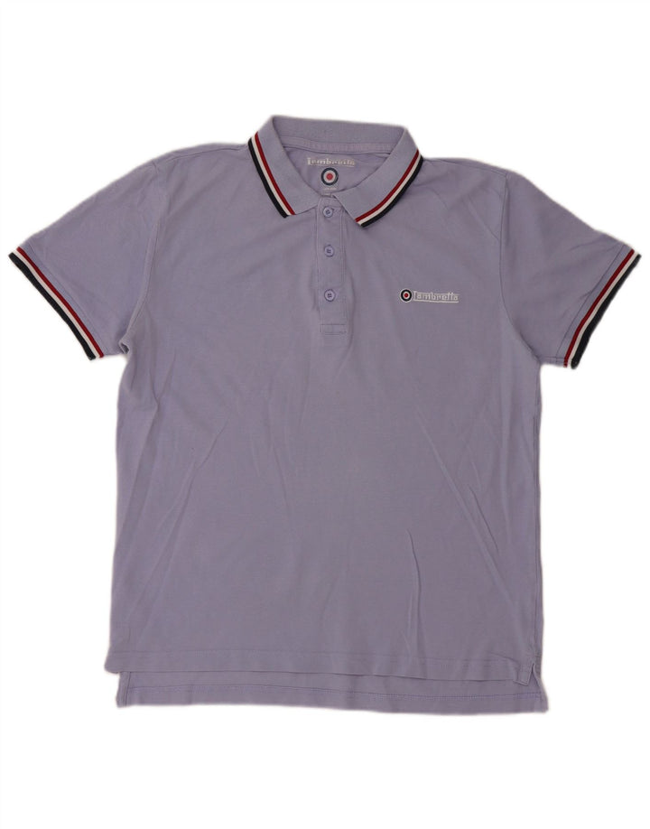 Lambretta Mens Polo Shirt Medium Blue Cotton