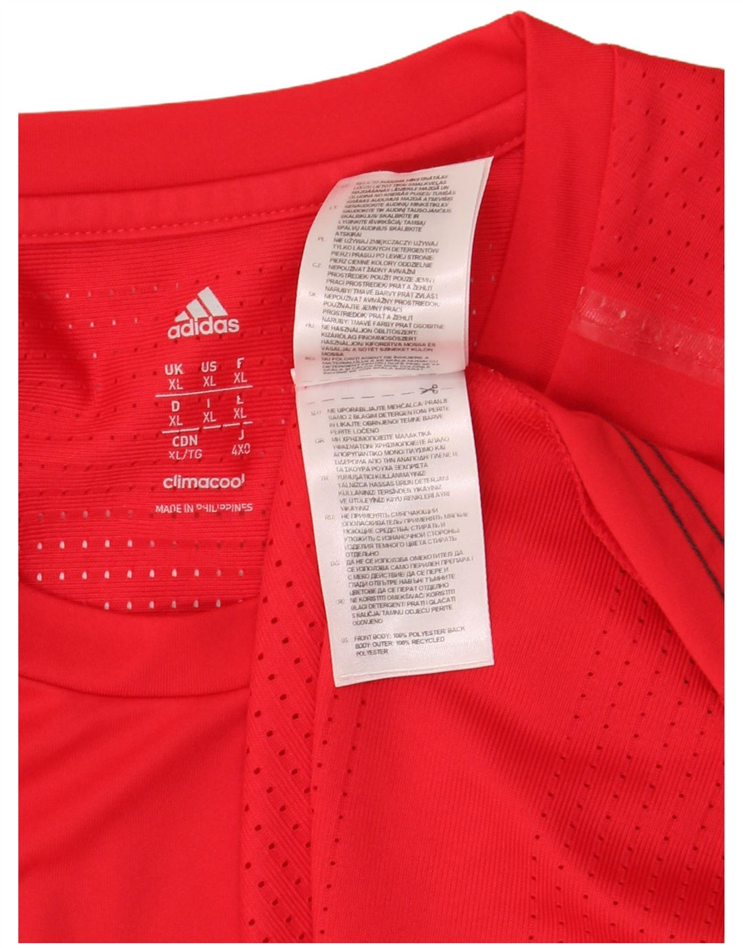 Adidas Mens Climacool T-Shirt Top XL Red Polyester