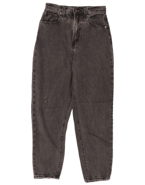 Levi's Damen High Rise Tapered Jeans W25 L27 Schwarze Baumwolle