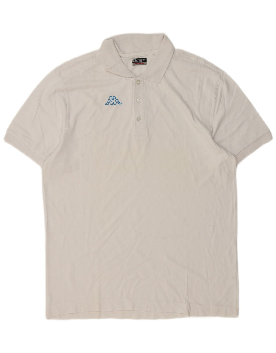 Kappa Mens Graphic Polo Shirt 2XL White Cotton