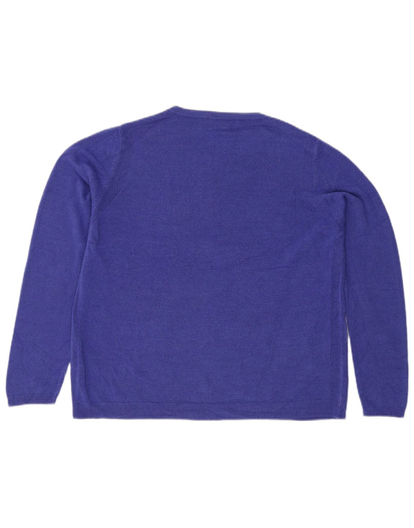 Marks & Spencer Womens Crew Neck Jumper Sweater UK 18 XL Blue Acrylic