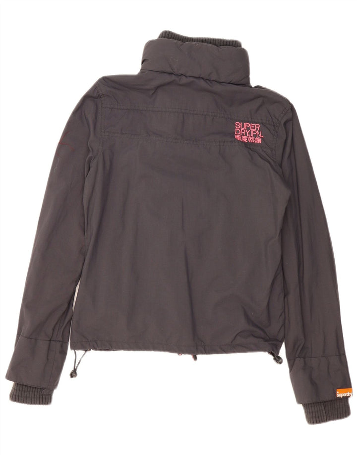 Superdry Womens Bomber Jacket UK 14 Medium Black Nylon