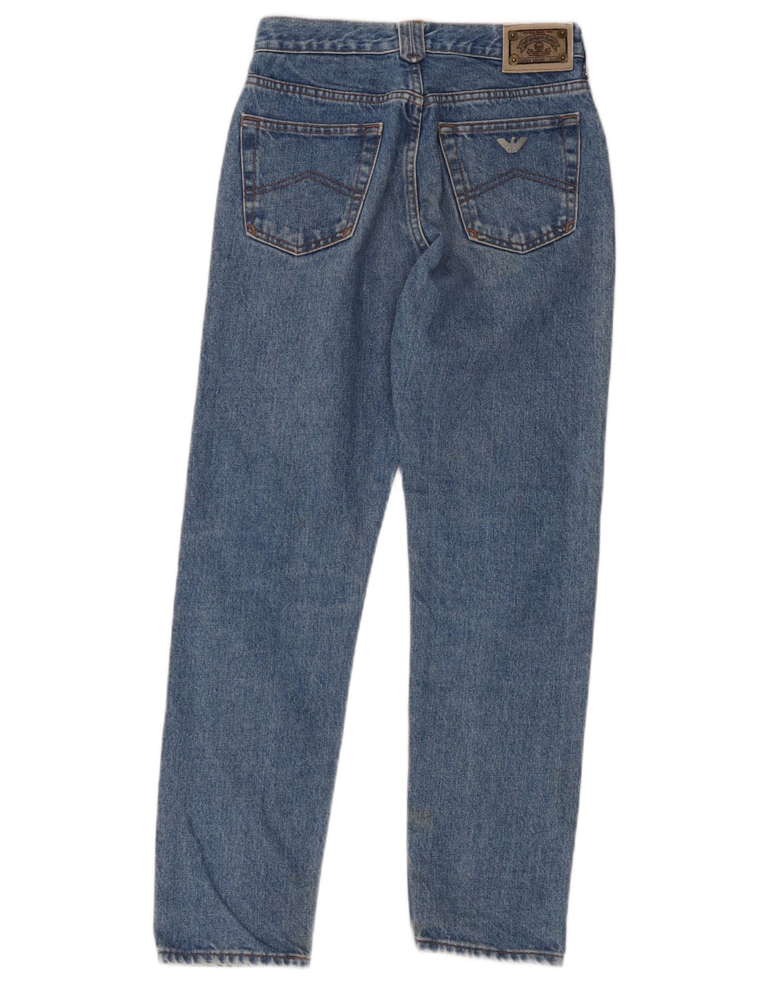 Armani Womens Crop Straight Jeans W28 L26 Blue Cotton
