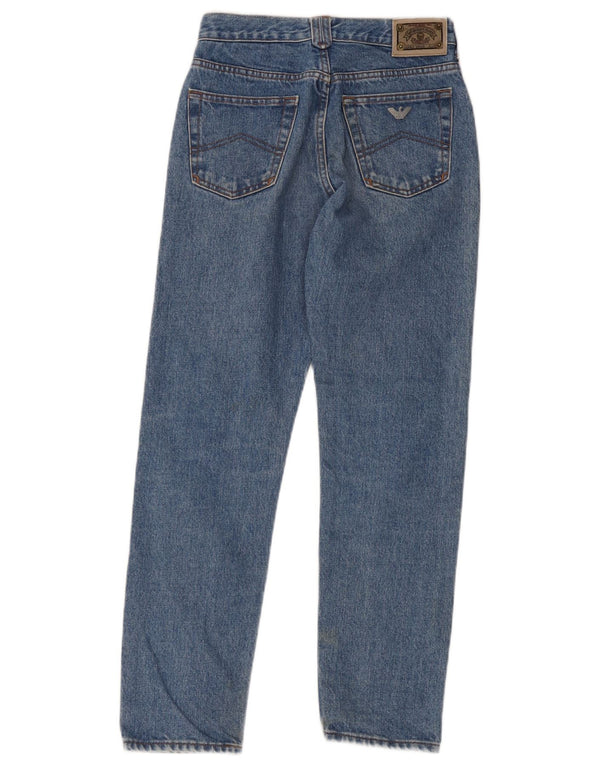 Armani Damen Crop Straight Jeans W28 L26 Blaue Baumwolle