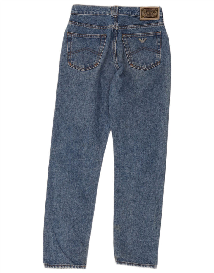 Armani Womens Crop Straight Jeans W28 L26 Blue Cotton