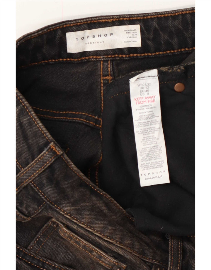 Topshop Womens Denim Shorts W30 Medium Black Cotton