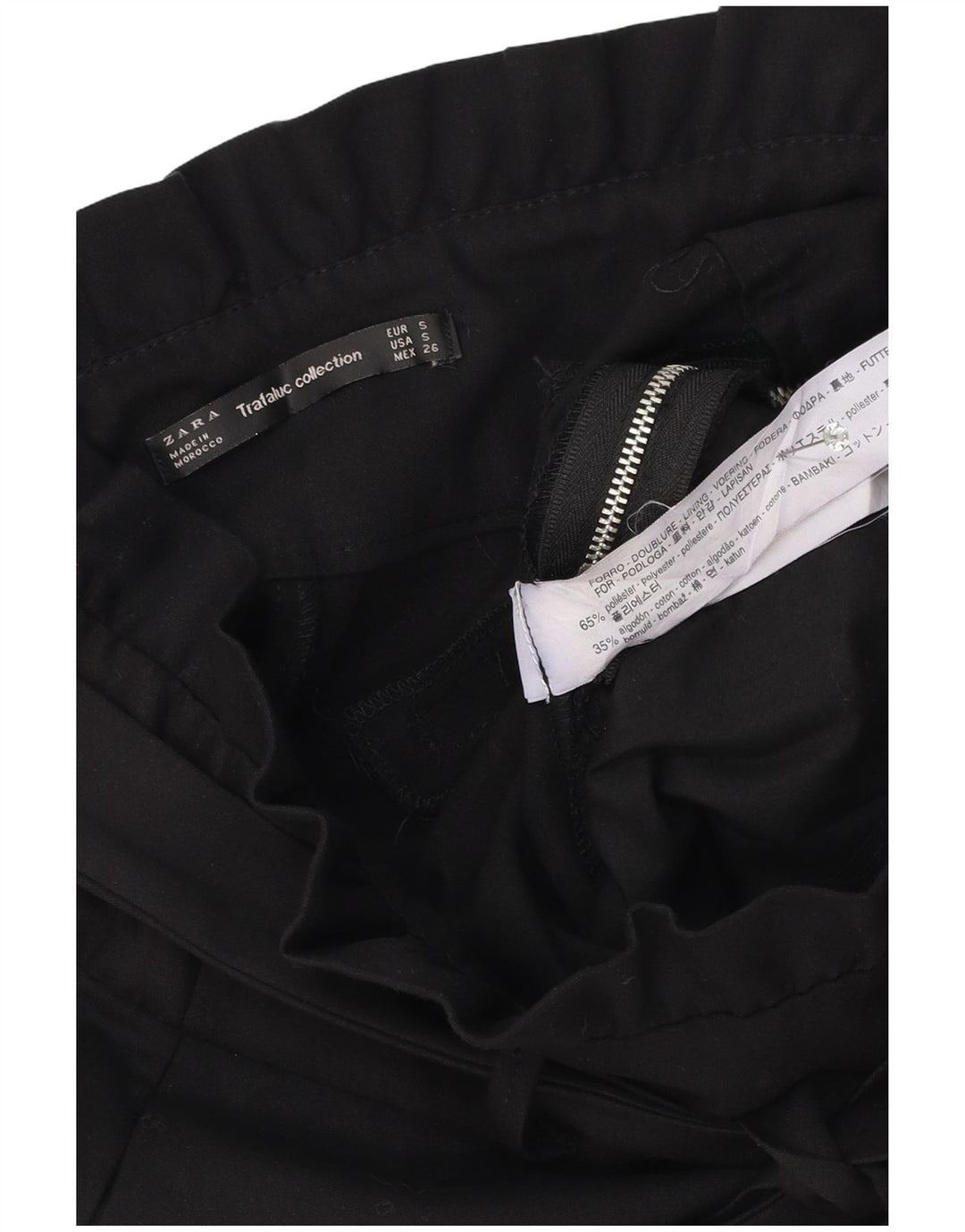 Zara Womens Trafaluc High Waist Hot Pants Small W26  Black Polyester