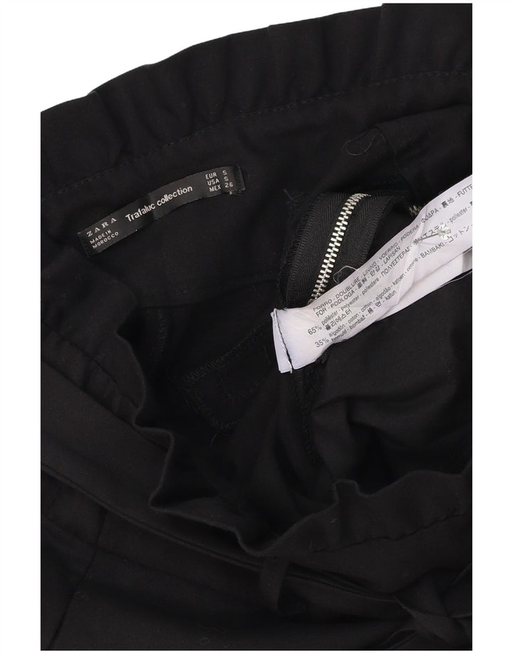 Zara Womens Trafaluc High Waist Hot Pants Small W26  Black Polyester