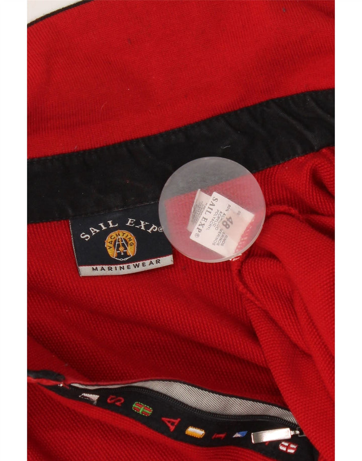 SAIL EXP Mens Polo Neck Jumper Sweater IT 48 Medium Red Merino Wool