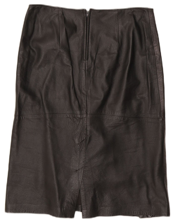 Vintage Womens Leather Skirt W30 Medium Black