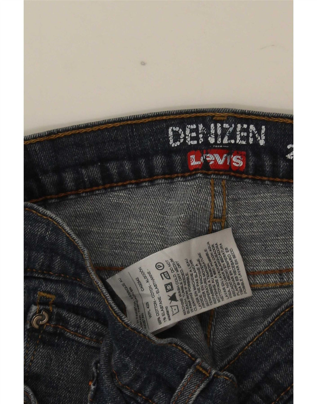Levi's Mens Denizen Slim Straight Jeans W34 L30 Navy Blue Cotton