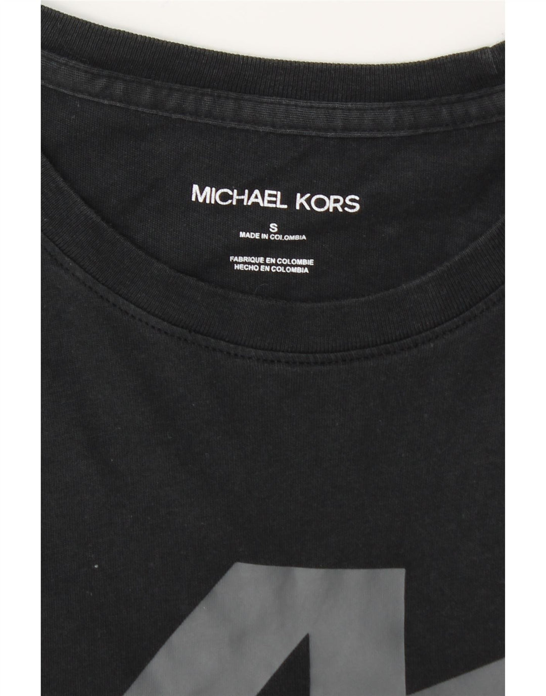 MICHAEL KORS Mens Graphic T-Shirt Top Small Black Cotton