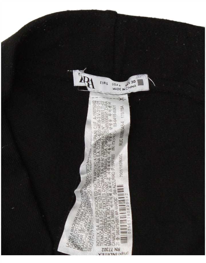 Zara Damen Leggings UK 14 Large Schwarz Polyester