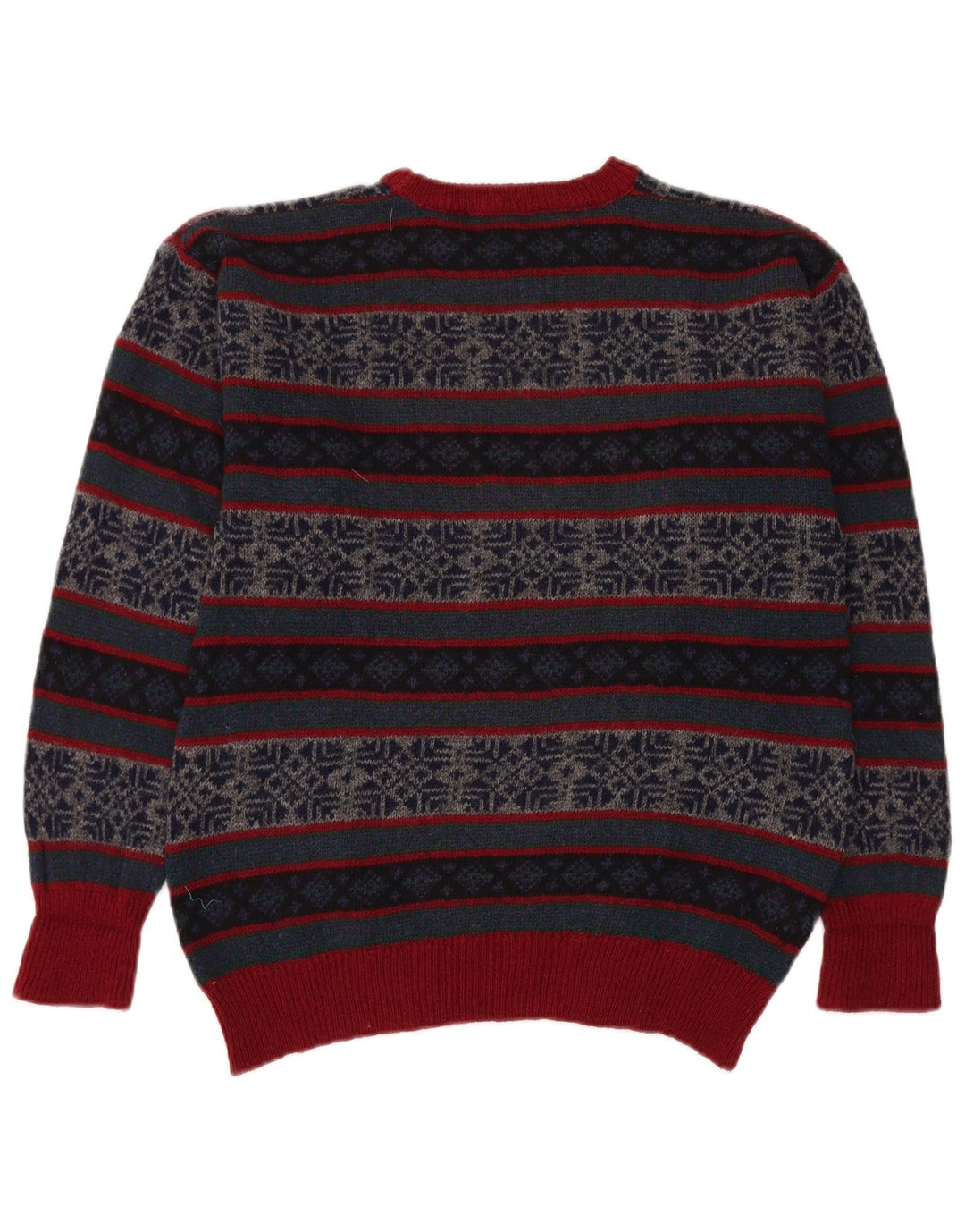 VINTAGE Mens Crew Neck Jumper Sweater Medium Multicoloured Fair Isle