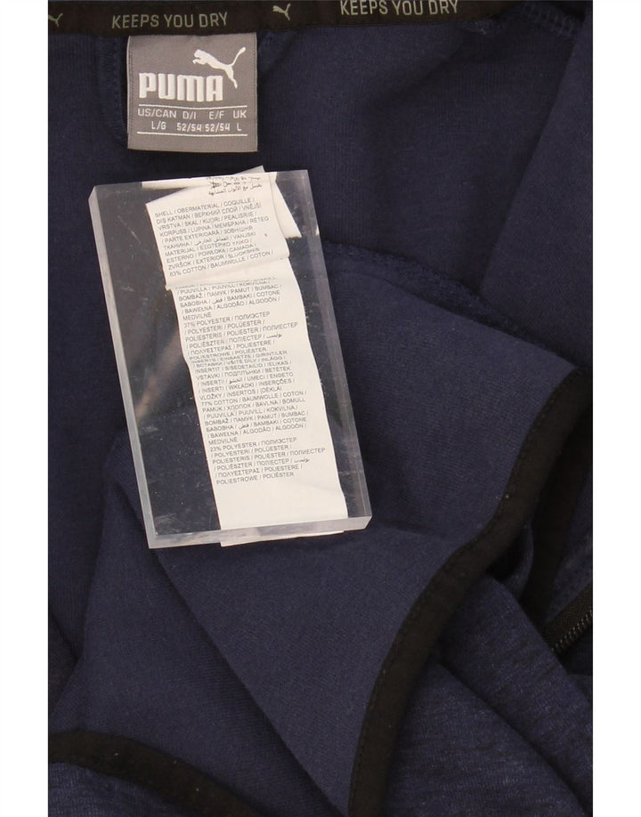 PUMA Mens Zip Hoodie Sweater Large Navy Blue Cotton Vintage Puma and Second-Hand Puma from Messina Hembry 