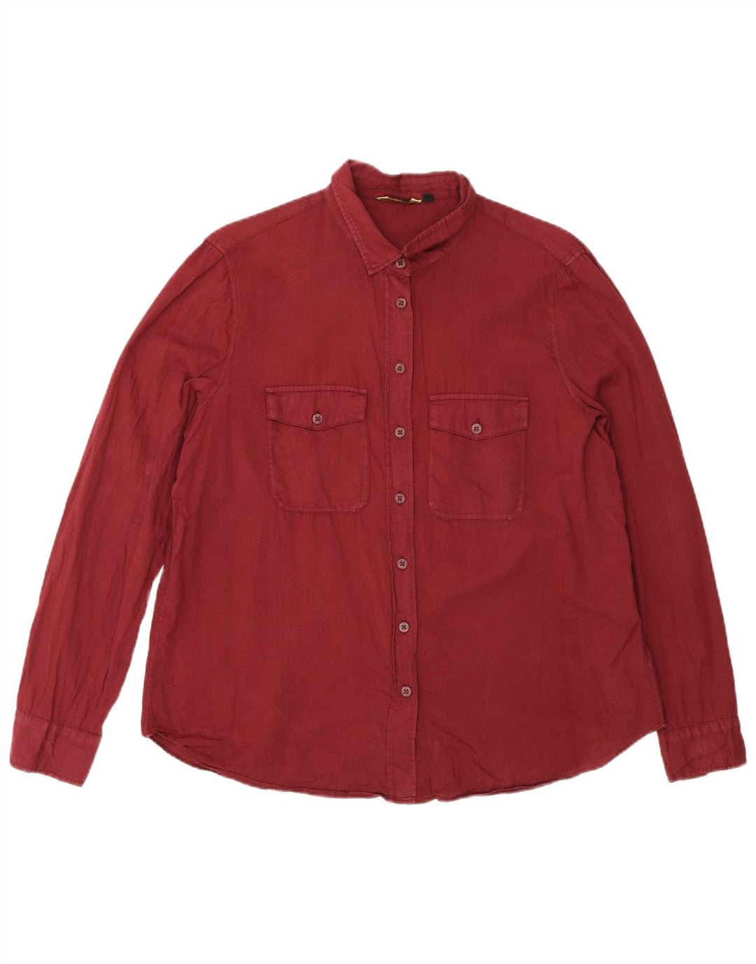 Massimo Dutti Womens Shirt EU 44 XL Burgundy Cotton