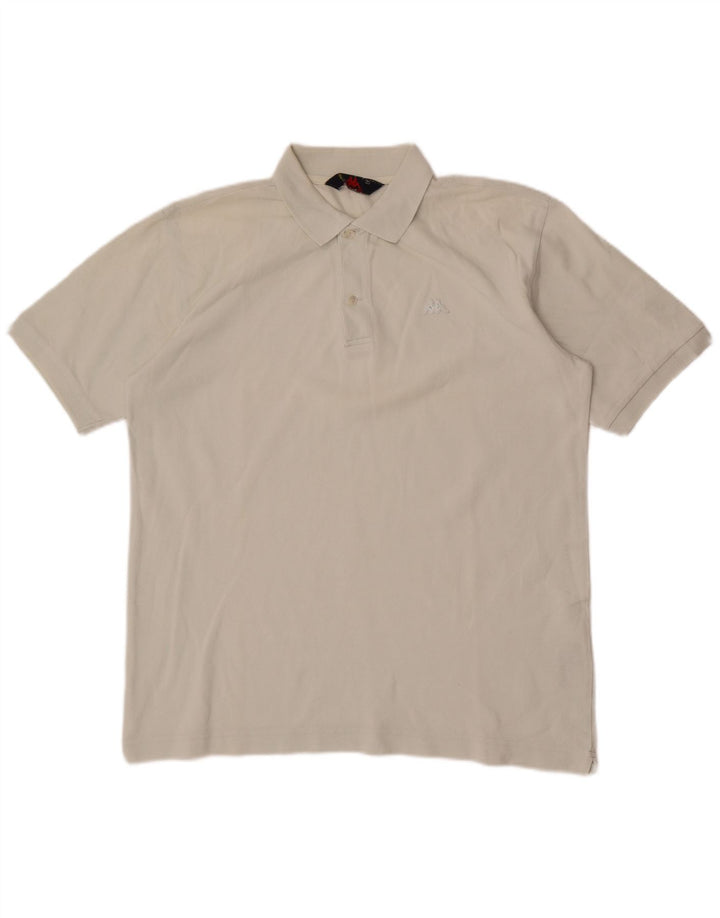 Kappa Mens Polo Shirt Medium Off White Cotton