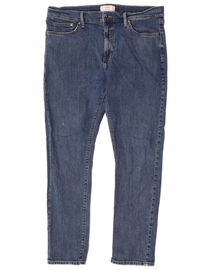 Marks & Spencer Mens Slim Jeans W36 L31 Blue Cotton