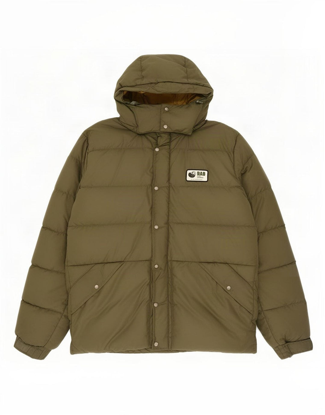 Rab Mens Hooded Jacket UK 38 Medium Khaki Polyamide