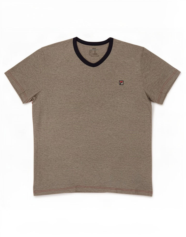 Fila Mens T-Shirt Top Large Grey Flecked Cotton