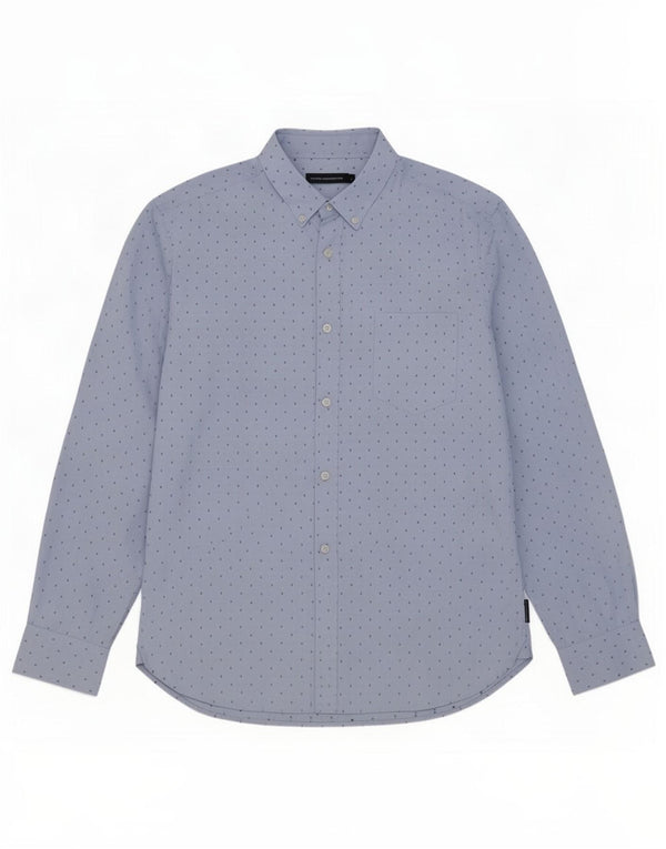 French Connection Chemise Homme Large Bleu Pois Polyester